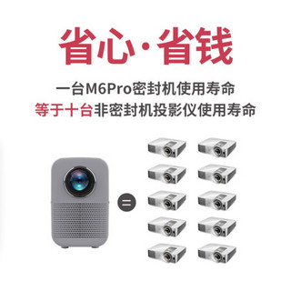 智汇书二代M6Pro智慧书投影仪家用超清1080P手机投影机办公WIFI智能便携式投影机电视智能系统 M6多媒体版 黑色