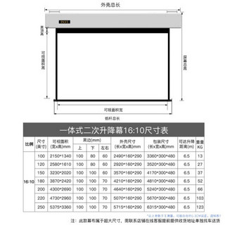 英微（IN&VI）电动遥控投影仪幕布100英寸16:10工程投影机屏幕家用办公ZEL二次升降4K软白幕