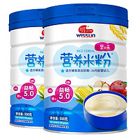 wissun 明一 加锌铁营养米粉 1段+果味营养米粉 3段 500g*2罐