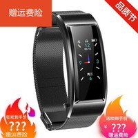 OLOEY适用智能手环蓝牙耳机二合一通话手表测心率血压计步运动手环男女 B6s黑色钢带