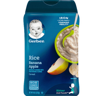 Gerber 嘉宝 米粉 美版 2段 香蕉苹果谷物味 227g*2罐