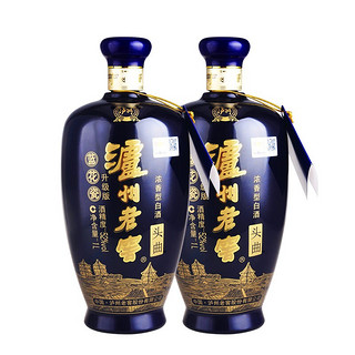 泸州老窖 头曲 蓝花瓷 升级版 52%vol 浓香型白酒 1000ml*2瓶 双支装