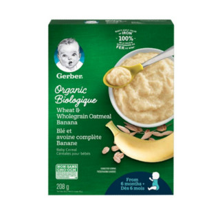 Gerber 嘉宝 有机米粉 美版 2段 小麦香蕉味 208g