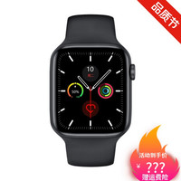 watch6智能手表全屏蓝牙通话手环信息显示测体温支付功能手环 1.75升级款黑色 标配+彩虹表带