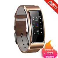 vivo智能手环蓝牙耳机二合一心率计步器彩屏通话手表男女 型号-B6S金色皮带
