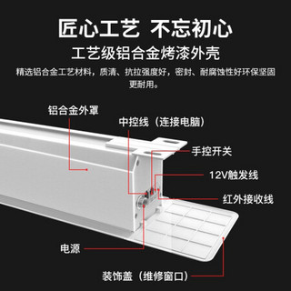 JJZER/竹者嵌入式天花幕布投影仪屏幕布家用高清电动遥控升降玻纤金属抗光隐形隐藏式贴墙幕 135寸 灰玻纤