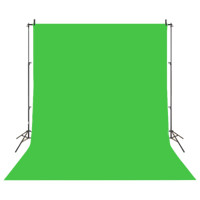 乐佳达专业视频拍照特效抠像背景布加厚可折叠可水洗摄影棚影视拍照直播虚拟场景纯色绿幕蓝幕红幕抠像背景布 绿色 3m*3.6m(支架款+送4个无痕钉4个夹子）