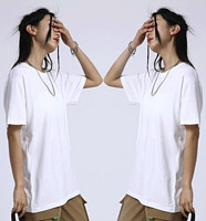 Langsha 浪莎 白色t恤女士短袖上衣春夏季新款半袖修身纯色打底衫时尚百搭圆领显瘦 白色 M码(建议90-110斤)