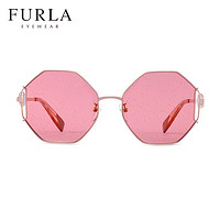 FURLA 芙拉 女士太阳镜彩色镜片美颜镜潮流个性多棱全框墨镜SFU347
