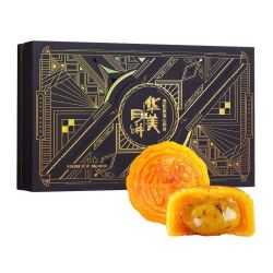 Huamei 华美 黑松露流心奶黄月饼礼盒 400g