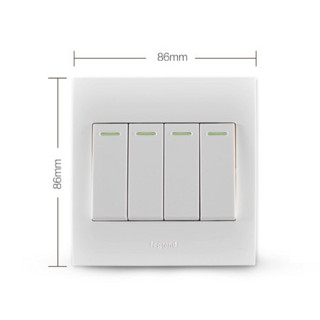 TCL 仕界系列 HE34-2-3DY 四开双控开关 玉质白