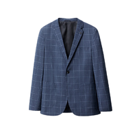 HLA 海澜之家 男士西服 HWXAD1D041A 宝蓝格纹 46A