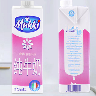 Mukki 宥淇 脱脂纯牛奶 1L*12盒