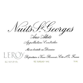 Domaine Leroy 勒桦酒庄 勒桦酒庄Aux Allots黑皮诺干型红葡萄酒 2011