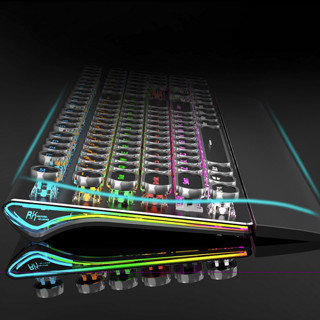 ROYAL KLUDGE RKS108 全手托版 108键 有线机械键盘 黑色 国产青轴 单光