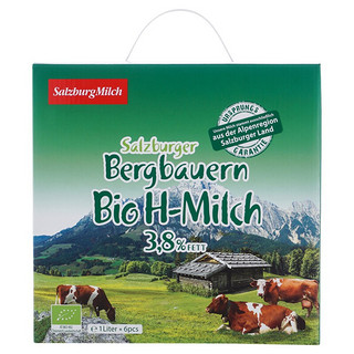 SalzburgMilch 萨尔茨堡 3.3g蛋白质 全脂有机牛奶 1L*6盒 礼盒装