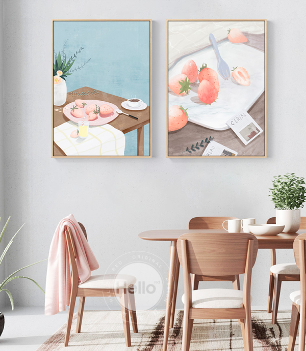 海龙红 《餐趣》 43x60cm 北欧小清新餐厅装饰画 创意墙面