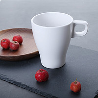 平底马克杯 马克杯带盖子勺子情侣饮水咖啡杯早餐平底玻璃大杯子陶瓷 250ml白色法格里克