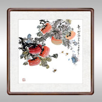 积善 手绘客厅沙发背景装饰画事事如意字画走廊玄关斗方挂画餐厅卧室中堂画中式过道竖版办公室书房壁画 事事如意 四尺斗方83.6*83.6cm/幅