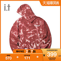 it :CHOCOOLATE男装连帽卫衣2021春季新品个性晕染饰印花3454XSG（M、BLM/蓝色）