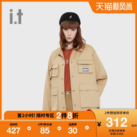 it :CHOCOOLATE女装工装衬衫2021春新品简约日系长袖翻领8580XSG（M、IVX/白色）