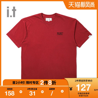 it :CHOCOOLATE男装短袖T恤夏季基础潮流简约品牌刺绣1366（M、BLM/蓝色）