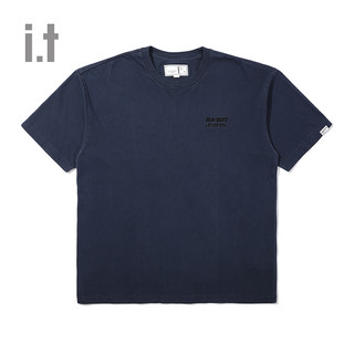 it :CHOCOOLATE男装短袖T恤夏季基础潮流简约品牌刺绣1366（M、BLM/蓝色）