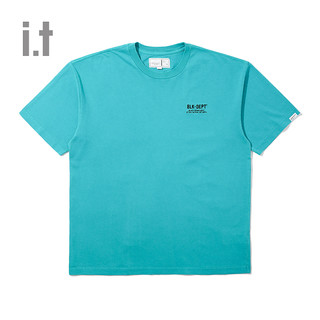 it :CHOCOOLATE男装短袖T恤夏季基础潮流简约品牌刺绣1366（M、BLM/蓝色）