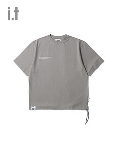 it izzue女装短袖T恤2021夏季新品潮流帅气半袖照片印花1161U1G（M、BGE/灰棕色）