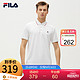 FILA 斐乐 男士短袖POLO2021夏季新款宽松翻领短袖套头POLO衫 标准白-WT 180/100A/XL