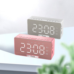 muykuy时钟蓝牙音箱小型家用闹钟户外便携式插卡蓝牙音响手机桌面小