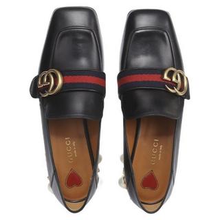 GUCCI 古驰 女士中跟乐福鞋 423559 DKHC0 1061 黑色 37