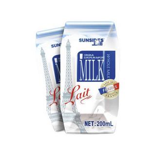 SUNSIDES 上质 全脂纯牛奶 200ml*24盒