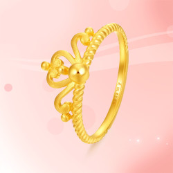 lukkwaifook六桂福rh0033皇冠黄金戒指约26g