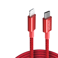 Anker 安克 A8623 MFi认证 Type-C转Lightning 20W 数据线 尼龙编织 1m 红色