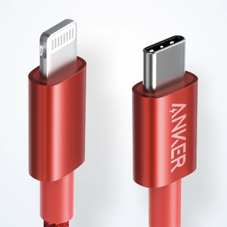 Anker 安克 A8623 MFi认证 Type-C转Lightning 20W 数据线 尼龙编织 1.8m 红色
