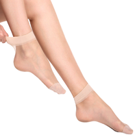 BONAS 宝娜斯 女士薄款短丝袜套装 14055 水晶丝款 20双装 浅肤 M