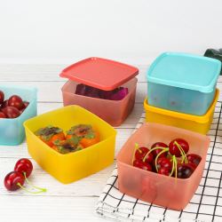 tupperware特百惠便携水果保鲜盒6件套400ml彩色水果冷藏保鲜盒