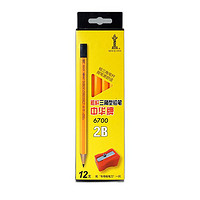 CHUNGHWA 中华牌 6700 三角形铅笔 黄色 2B 36支装