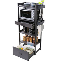 酷太 厨房置物架多功能落地式微波炉烤箱收纳架多层不锈钢储物架子