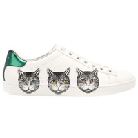 GUCCI 古驰 Ace系列 MysticCatxiao 女士低帮板鞋 577147 A38V0 9090 米色 38