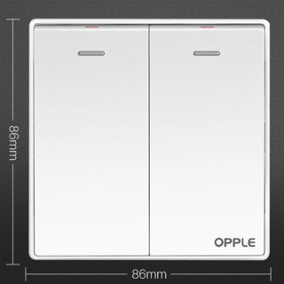 OPPLE 欧普照明 DS-K051021A 开关面板 二开单控 白色