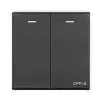 OPPLE 欧普照明 DS-K051021A 开关面板 二开单控 哑黑色