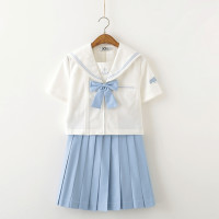小瑾原创 jk制服 领航短袖学院风套装 蓝色
