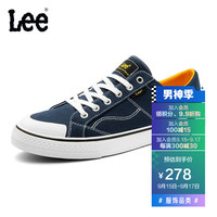 李 Lee男鞋2021秋季透气潮鞋子帆布鞋低帮板鞋青年鞋靴潮流百搭布鞋休闲鞋男 李 Lee_1213MA010 暗蓝色 41