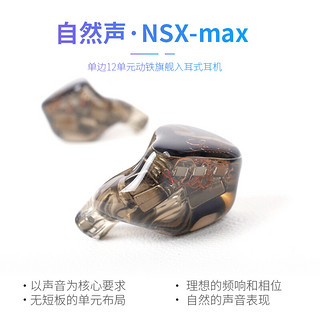 NS 自然声X-max入耳式12单元动铁旗舰定制公模私模hifi耳机 studito版裸塞【颜色备注：蓝色、烟灰、紫色】