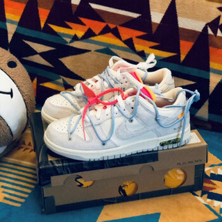 耐克男鞋女鞋Off White X Nike Dunk Low The 50联名休闲鞋运动板鞋滑板鞋 DJ0950-113【NO.38 灰白蓝鞋带红扣】 42