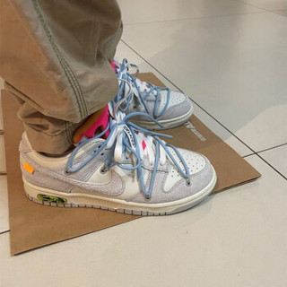 耐克男鞋女鞋Off White X Nike Dunk Low The 50联名休闲鞋运动板鞋滑板鞋 DJ0950-113【NO.38 灰白蓝鞋带红扣】 42