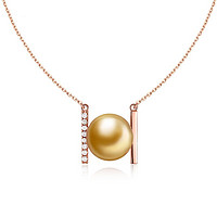 Ainuoshi 瑷乐诗 AB-NPN-005 时尚18K玫瑰金珍珠钻石项链  2.36g