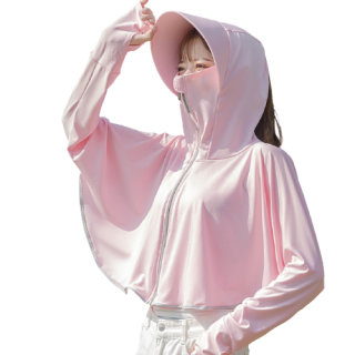 奇芳源 女士防晒衣 QFY061 加长款 粉色 XL